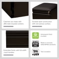 thumbnail image 5 of Hirsh Pro 20 inch Deep Letter Width Mobile Pedestal File Cabinet 2 Drawer Box-File with Seat Cushion, for Home and Office, Black/Black, 5 of 16