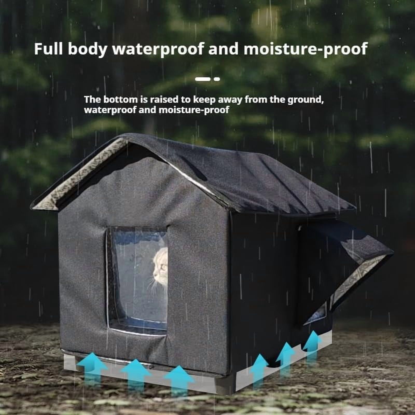 Colourtree Cat House Weatherproof Outdoor with Base,Oxford Fabric Insulated Design–Cat Shelter for Indoor/Outdoor Use, Perfect for Cats Small Dogs,Easy to Assemble