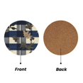 thumbnail image 2 of Multi-Shape Mdf Cork Coaster 4 Pieces Of Anti-Slip, Anti-Wear And Anti-Fouling 3.9in Easy To Clean And Stable Structure Plaid Fall Camo Royalblue_2 Round Shape, 2 of 7