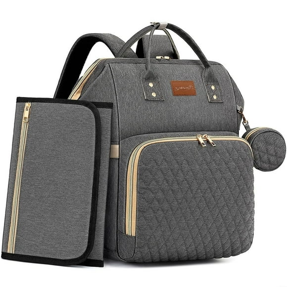 Mochila para pañales ROSEGIN para bebé, grande, impermeable, gris