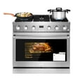 thumbnail image 1 of VEVOR Gas Range Oven, 35.9 Inches Width, Freestanding Stainless Steel Stove and Oven with 6 Sealed Cooktop Burners, Easy Reach Racks, Halogen Light, 6.0 Cu. Ft. Capacity, for Apartment, Home, Kitchen, 1 of 9