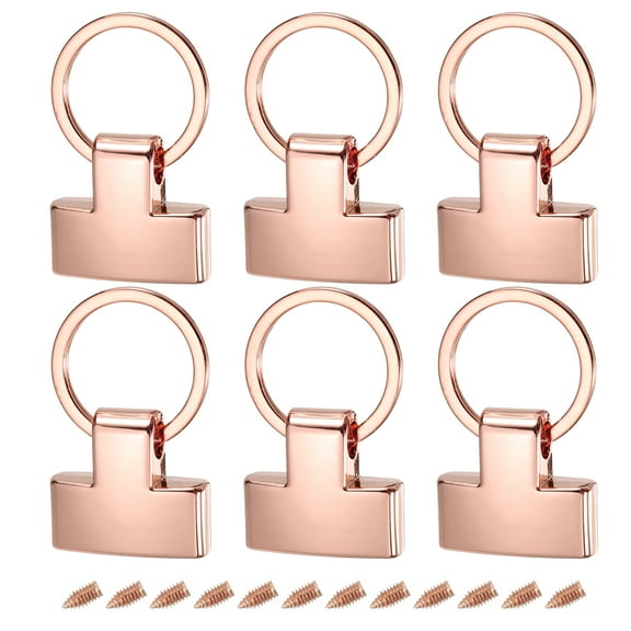 6Pack 22mm/ 0.87" Key Fob Hardware with Keychain Ring Purse Bag Hardware 20mm O Ring Rose Golden