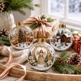thumbnail image 5 of Glowing Christmas Story Ornament, Mini Diorama Ball Ornament, 3.94 Inch Holiday Hanging Decoration, Lighted or Non-Lighted Christmas Scene, Snowman Angel Santa Tree Reindeer Train, 5 of 8