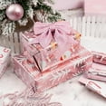 thumbnail image 3 of Christmas Wrapping Paper, Reversible Pink Christmas Tree, HO Santa Laughter, Snowflake, Reindeer, Design Gift Wrapping Paper Suitable for Holiday, Mini Roll (17 Inch X 120 Inch), 3 of 6