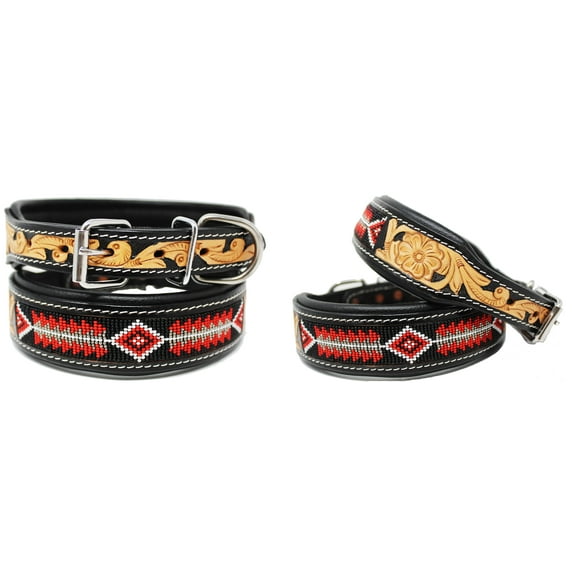 Small 13''- 17'' Dog Puppy Collar Genuine Cow Leather Padded Canine  6092