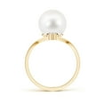 thumbnail image 2 of Angara Freshwater Cultured Pearl Chevron Ring with Diamond in 14K Yellow Gold for Women | June Birthstone Jewelry for Her, 2 of 7