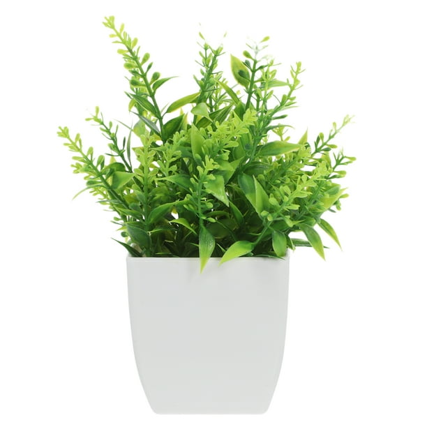 Planta en maceta falsa realista para decoración de interiores Pequeña planta artificial para escritorio y oficina Vegetación sintética para decoración del hogar Plantas de plástico en macetas