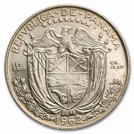1962 Panama Silver 1/2 Balboa BU