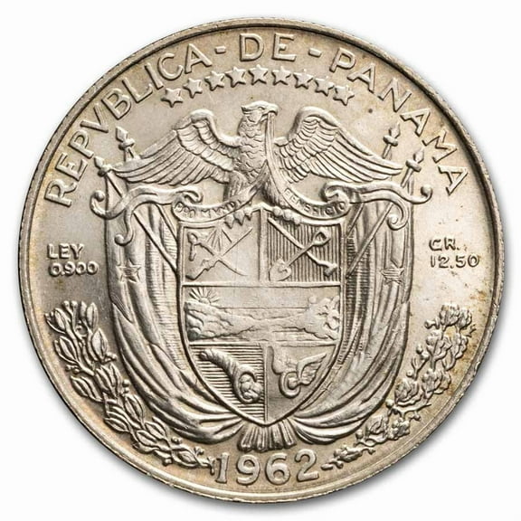 1962 Panama Silver 1/2 Balboa BU