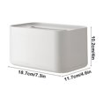 thumbnail image 3 of Organizador de fundas de caja de pañuelos de plástico blanco para servilletas de papel facial | Ranura para teléfono celular | Cocina Baño Dormitorio Mesa Escritorio Tocador | Robusto y duradero, 3 of 6