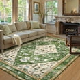 thumbnail image 5 of Wonnitar 5'x7' Area Rug for Living Room Boho Floral Washable Rug Non Slip Non Shedding Playroom Mat Soft Indoor Carpet for Living Dining Laundry Bedroom Office, Green, 5 of 8