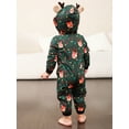 thumbnail image 6 of Family Christmas Pajamas, Long Sleeve Hooded Deer Print Zipper Closure Jumpsuit Loungewear, 6 of 10