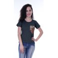 thumbnail image 3 of Moomaya Womens Round Neck T-shirt Short Sleeve Sequin Patch Pocket Tee Top - Q4, 3 of 6