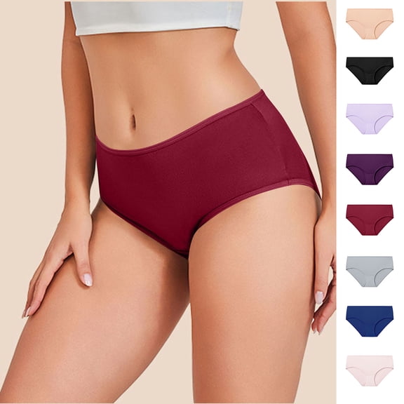 CFLVAEK Cotton Underwear for Women Plus Size Mid Rise Hipsters Breathable Full Coverage Panties Soft Stretch Ladies Panty Black XL