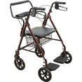 thumbnail image 2 of Roscoe Medical 30192 Transport Rollator with Padded Seat, Burgundy, 2 of 4