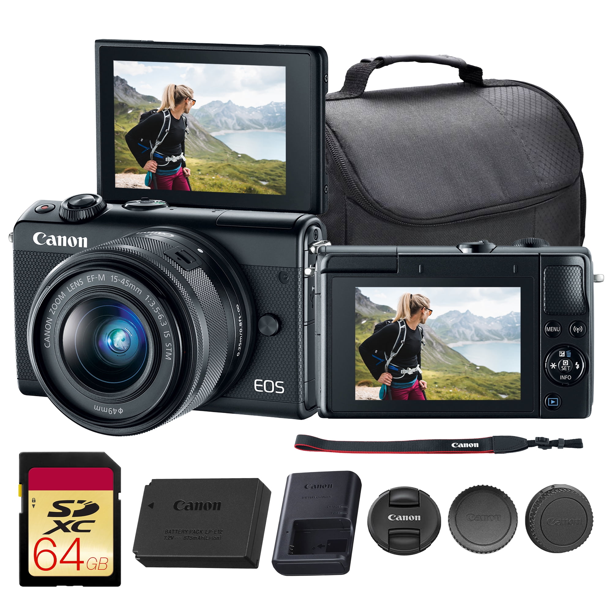 Canon EOS M100 Mirrorless Digital Camera, 24.2 MP, with 15-45mm