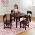 thumbnail image 2 of KidKraft Wooden Farmhouse Table & 4 Chair Set, Espresso, 2 of 8