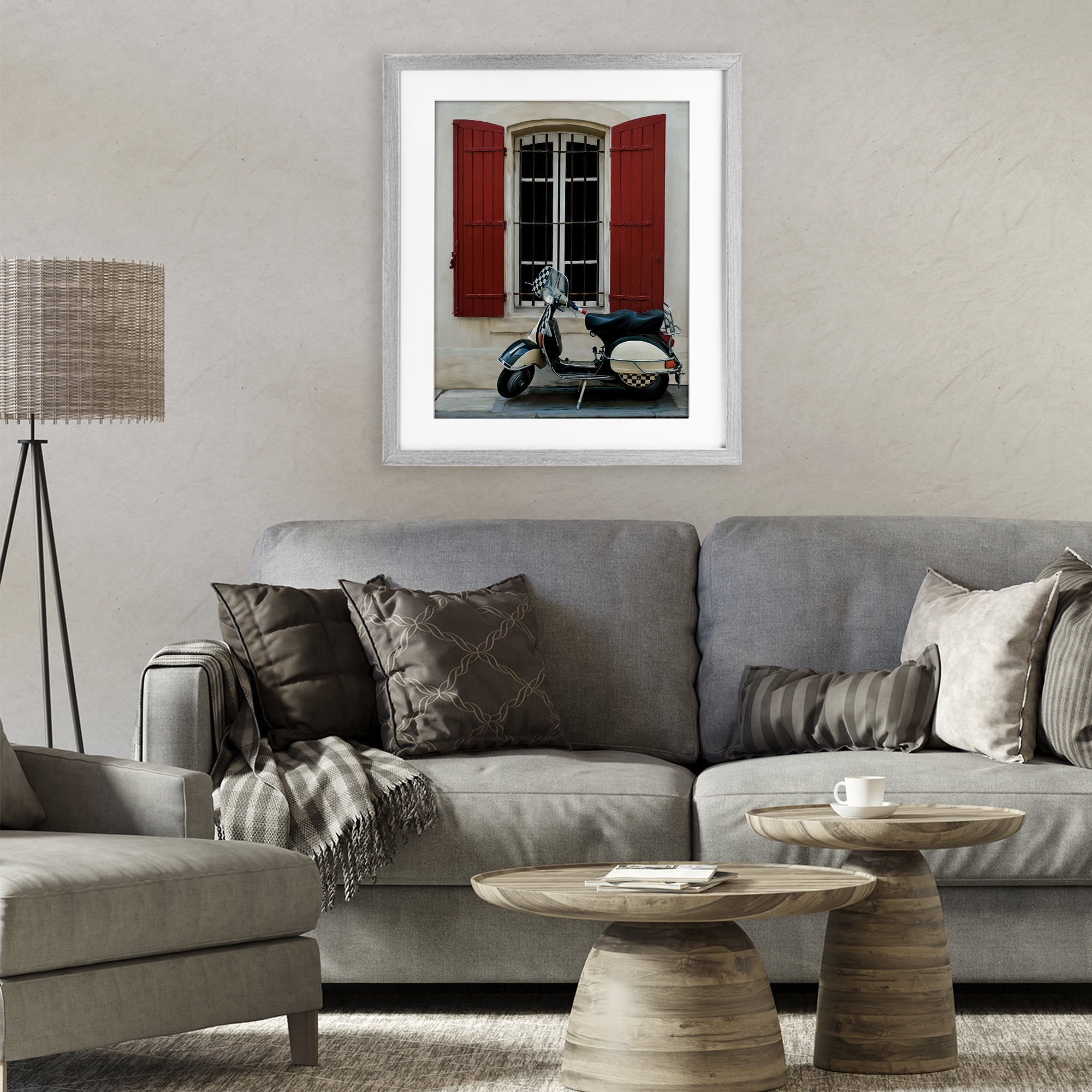 Stupell Industries Two Wheel Dream Gray Framed Print Under Glass, design by Renel Peters