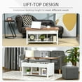 thumbnail image 4 of HOMCOM Table Basse à Plateau Relevable avec Compartiment Caché et 3 Étagères de Rangement, 4 of 10