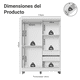 thumbnail image 3 of Ropero Closet Madesa Luke 2 Puertas Corredizas y Pies Blanco, 3 of 13