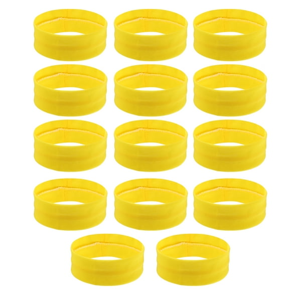 Unique Bargains Pack of 14 Stretchy Sweatband Soft Elastic Polyester Yoga Sport Headband Yellow for Women
