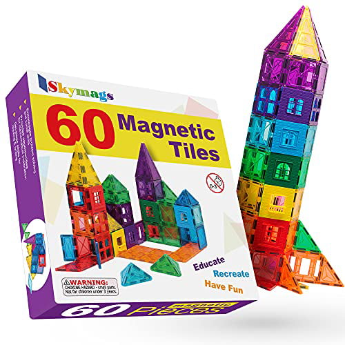 HSNEOI 135PCS Magnetic Tiles Magnetic Building Blocks STEM Educational Construction Toys for 3 4 5 6 7 8 Years Old Kids Boys & Girls Chrismas Birthday Gifts 