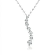 AMANDA ROSE 1/2ct. Journey Diamond Pendant Necklace for Women in Solid 10K White Gold on an 18 inch white gold Chain