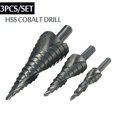 thumbnail image 2 of 3PCS/set of 4-32MM high speed steel cobalt stepped bit set of nitrogen high speed steel spiral metal bit Gong Bohan LED, 2 of 2