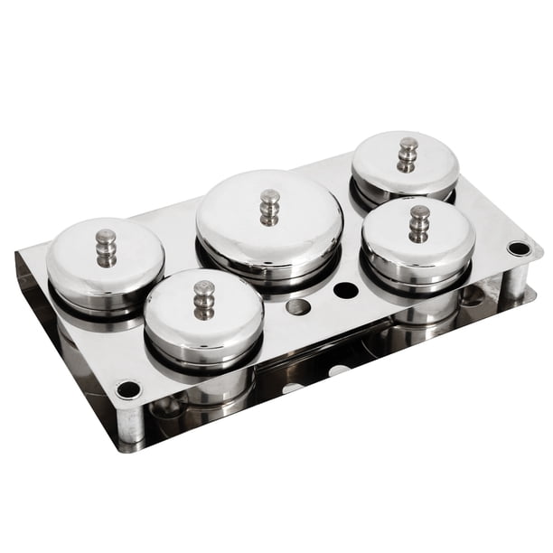 Caja de Almacenamiento ANGGREK 5 Unidades Mini Latas de Polvo y Líquido Acero Inoxidable