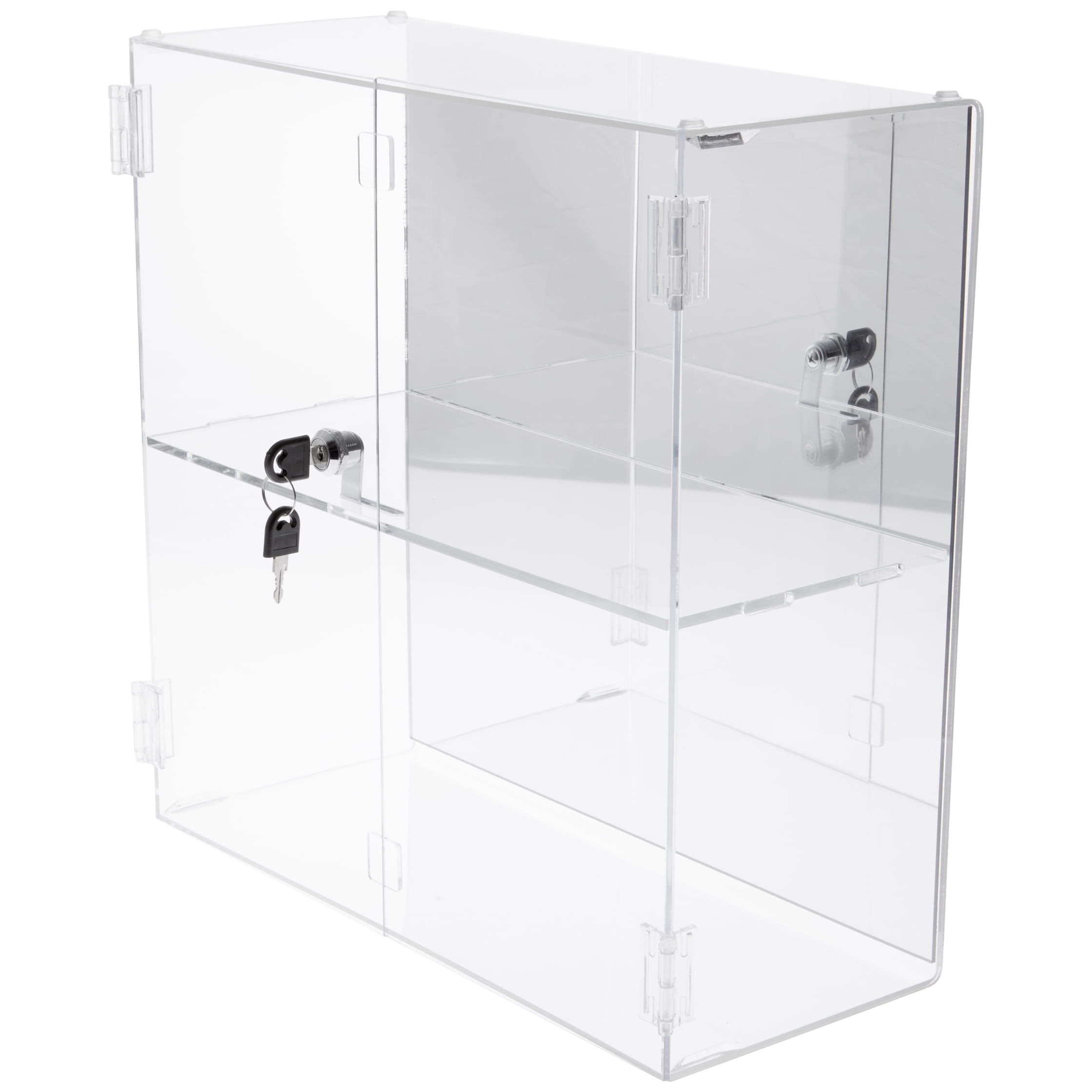 Plymor Clear Acrylic Rectangular Locking Display Case (Mirrored
