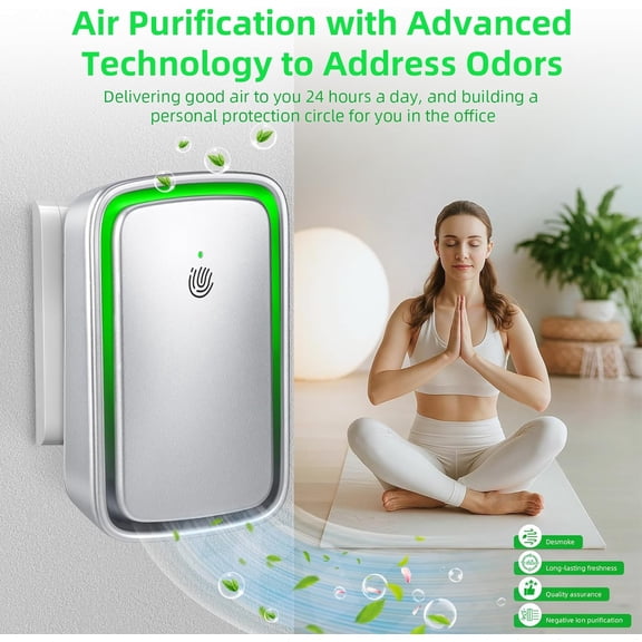 2026 Upgraded Plug in Purifier for Home, Ionic Ionizer for Pet Smell Dust, Filterless Negative Ion Generator Cleaner for Bedroom Kitchen Bathroom (6-Pack,Silver)