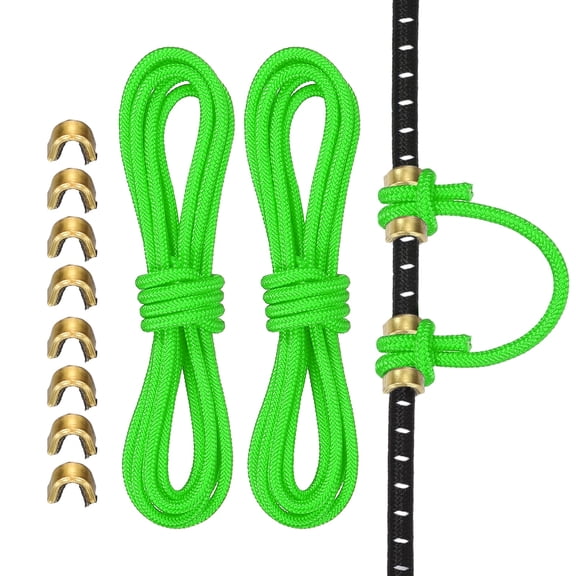 Uxcell Archery D Loop Rope, Bow String D Loop Rope with Brass Nock Points 3 ft & 2 Pcs & Bright Green -Fitting for (Compound Bow Strings)