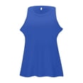 thumbnail image 4 of Aoiroe Women's Casual Tank Tops,Slim Fitted Racerback Shirts Vacation Spring Outfits Sporty Workout Tank Tops Fashion Basic Soft Clothes Sleeveless Tunic Shirts Blue XL, 4 of 5