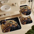 thumbnail image 6 of Golden Leopard with Sparkling Spots Shower Curtain Set Modern Bathroom Decor Mats 4pcs Fabric Bathroom Curtain Slip Floor Rug Toilet Lid, 6 of 8