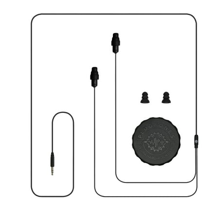 Plugfones Guardian In-Ear Earplug Earbud Hybrid - Noise Reduction In-Ear Headphones (Black)