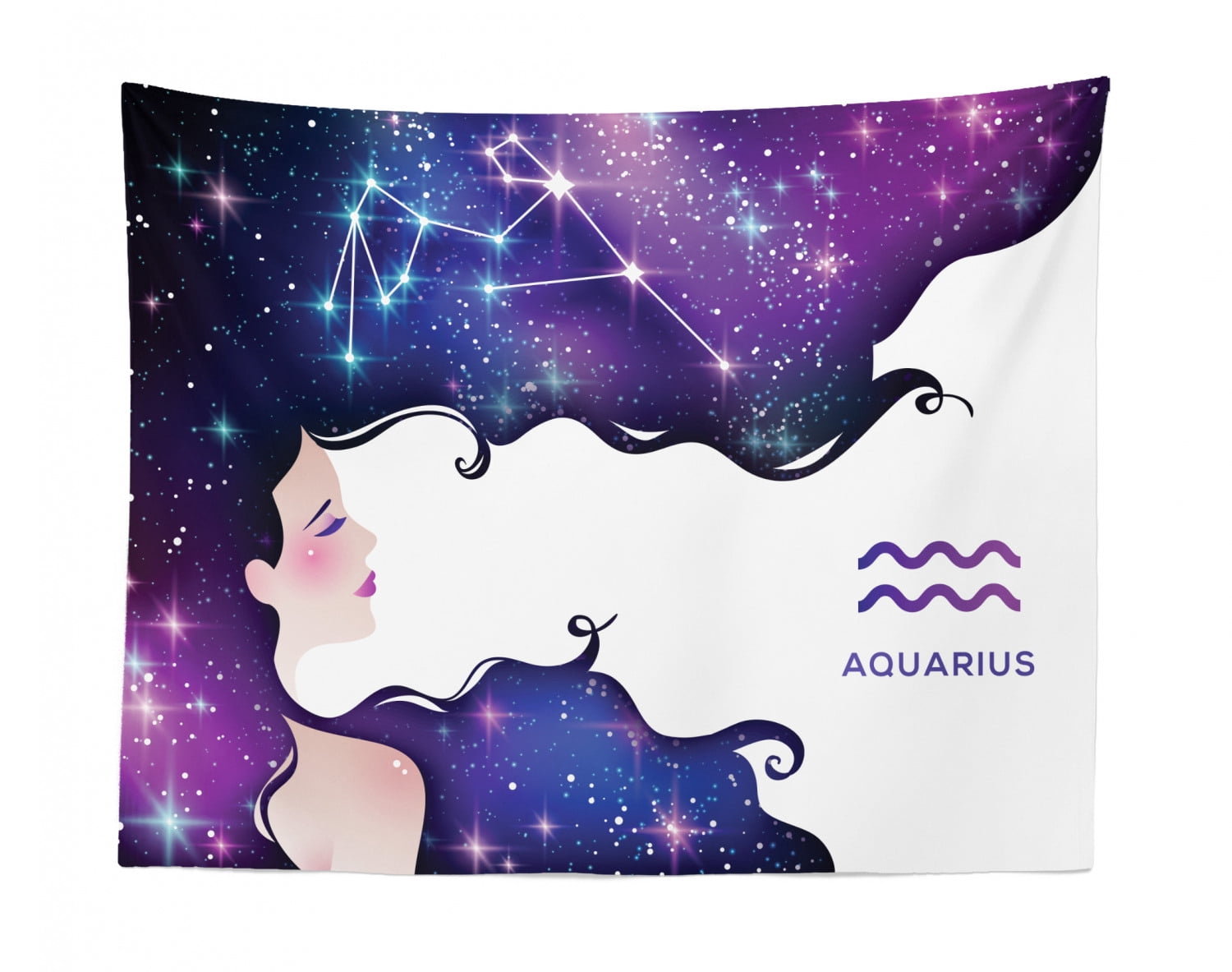 Celestial Tapestry, Gemini Zodiac with Twin Girls and Constellation ...