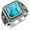 8, variant on Sterling Silver Turquoise Ring for Men Signet Biker Gothic Band Ring