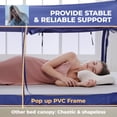 thumbnail image 6 of Twin Size Bed Tent Canopy with Mosquito Net - Pop Up Privacy Sleeping Tent, Lightweight & Breathable Design, 4 Mesh Windows, 2 Doors, 75 x 39 x 47 Inches, Navy, Portable Indoor/Outdoor Use, 6 of 8