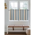 thumbnail image 7 of Half Window Curtains 24 Inches Long, Blue Brown Beige Window Treatment Curtain Drapes, Boho Farmhouse Abstract Stripes Art Short Curtains Tiers for Kitchen Over Sink, 27.5"x24", 2 Panels, 7 of 7
