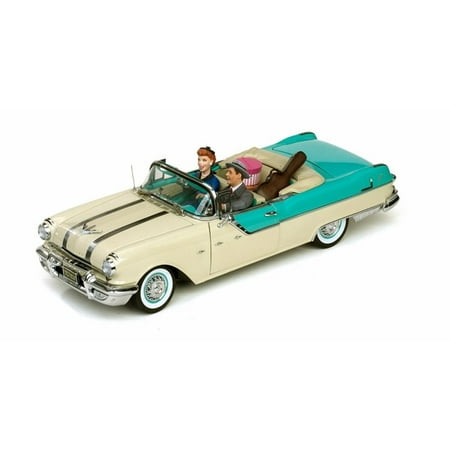 64 Pontiac Star - 1955 Pontiac Star Chief Convertible - I Love Lucy, Blue - Sun Star 5057 - 1/18 Scale Diecast Model Toy Car