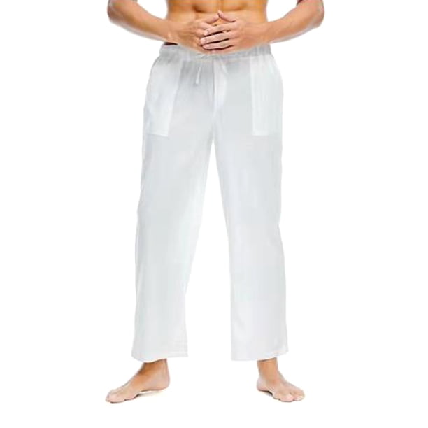 TRKIYQC Hombres Moda Pantalones Sueltos Color Sólido Ligero Cordón Cintura Elástica Pantalones Primavera Verano Casual Jogger Pantalones Pantalones De Chándal TRKIYQC moda