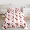 thumbnail image 2 of Feelyou Football Rugby Full Size Comforter Sets, Kawaii Princess Bow Bedding Sets, 3pcs, 2 of 8