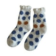 thumbnail image 2 of MSJUHEG Fuzzy Socks,Slipper Socks,Fluffy Socks,Bearpaw Socks,Cloud Socks,Winter Dots Socks Mid Tube Socks Coral Thickened Warm Stockings Blue One Size, 2 of 3