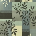 thumbnail image 3 of Mainstays Traditional Leaf Block Aqua Gray Print Indoor Area Rug, 4'x5'4", 3 of 8