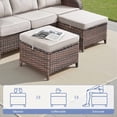 thumbnail image 4 of PARKWELL 5 Pieces Patio Furniture Set with Swivel Gliders Chairs, 7-Seat All-Weather Wicker Conversation Set with Rattan Rocking Chair, Ottoman and 5" Thick Cushion for Porch Deck, Brown/Beige, 4 of 11