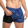thumbnail image 1 of Bañador para hombre, pantalones de playa de color liso, elásticos, sueltos, vergonzosos y de ángulo plano, 1 of 6