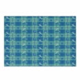 thumbnail image 1 of Sea Shells Cutting Board, Plaid Pattern with Cartoon Marine Silhouettes Fish Starfishes Bubbles, Decorative Tempered Glass Cutting and Serving Board, Small Size, Mint Green Blue White, by Ambesonne, 1 of 1