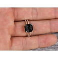 thumbnail image 4 of Cushion Cut 2.05 Carat Black Diamond Moissanite Engagement Ring Promise Ring 10k Rose Gold Stacking Band Art Deco Anniversary Gift, 4 of 8