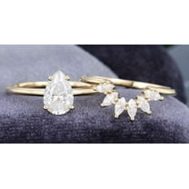 Jewelerix Plated Yellow Gold Ring 2.50 CT Pear Cut Moissanite Diamond Engagement Ring Comfort Fit Bridal Birthday Gift for Sister