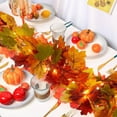 thumbnail image 4 of Kbndieu Artificial Fall Garland, 69" Faux Maple Leaf Rattan Hanging Garland with Lights, Fall Decor for Home Halloween Fireplace Party Arch Thanksgiving Day Decorations, 4 of 9